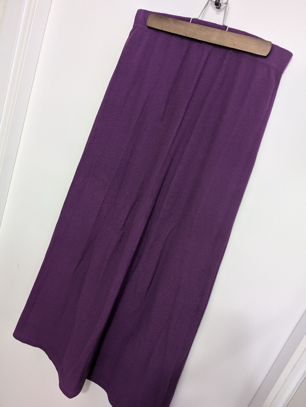 Vintage Large Maxi Skirt Purple 100% Cotton Textured Made In Canada High Waisted
